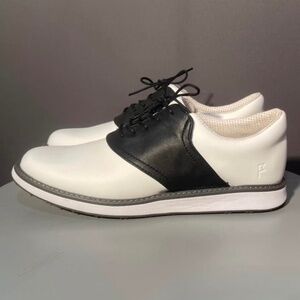 Jack Grace Men’s Golf Shoes – White & Black Saddle | Size 10